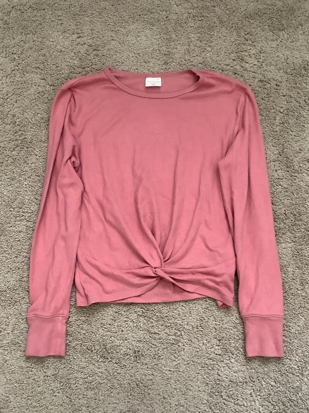 Abercrombie & Fitch Long Sleeve Twist-Front Ribbed Top